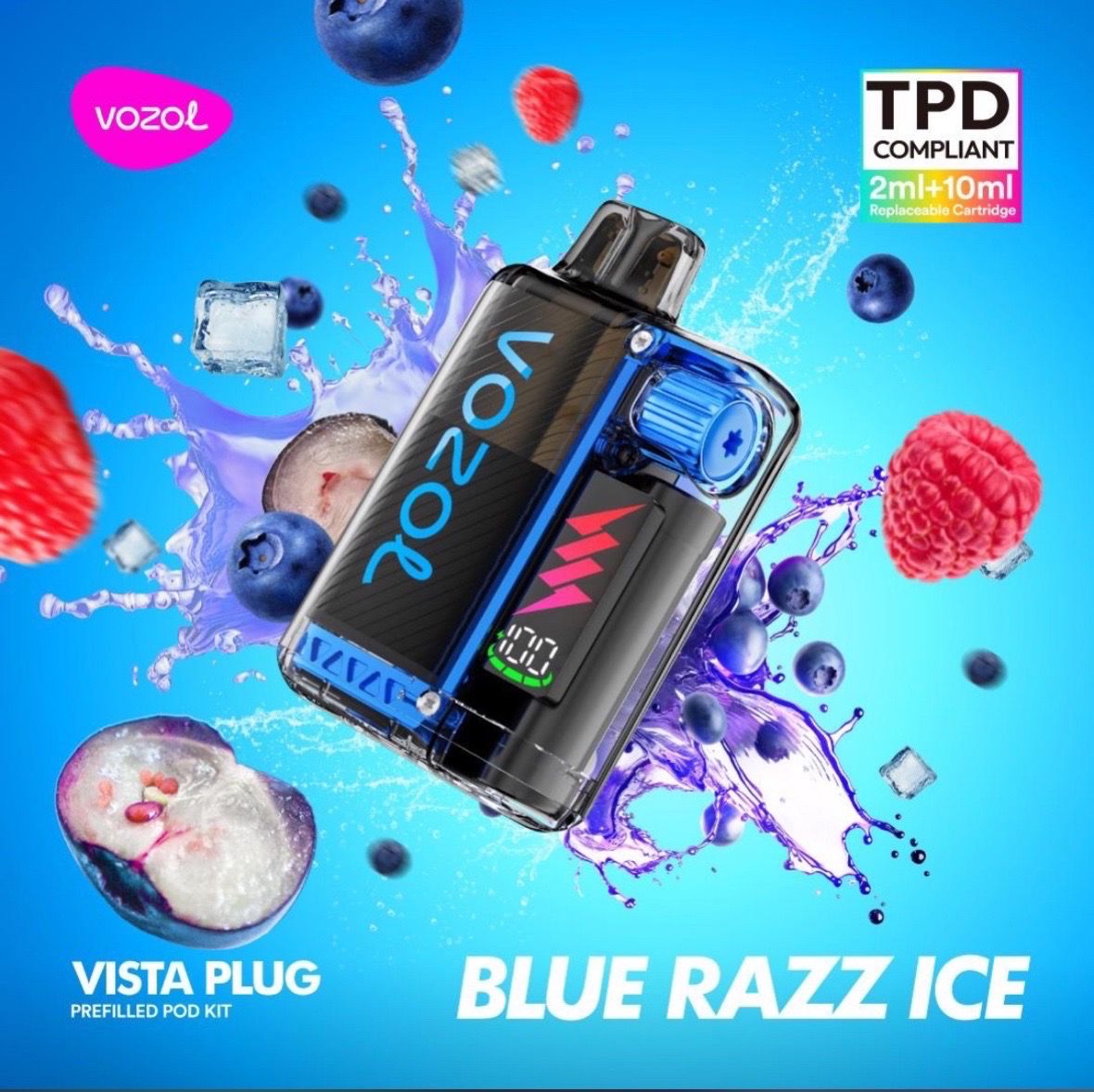Vozol Vista Plug Kit 10'000 Blue Razz Ice