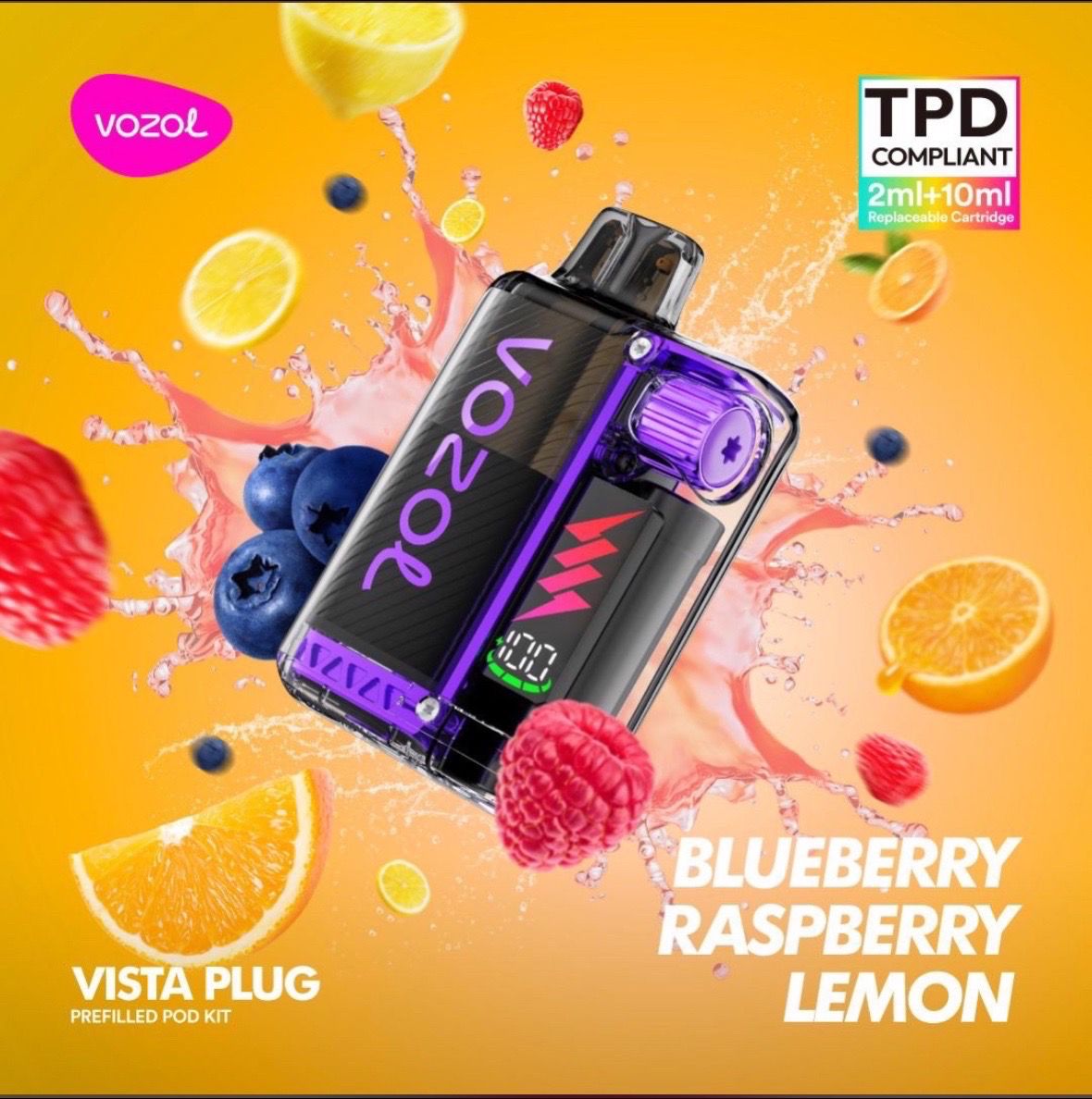 Vozol Vista Plug Kit 10'000 Blueberry Raspberry Lemon