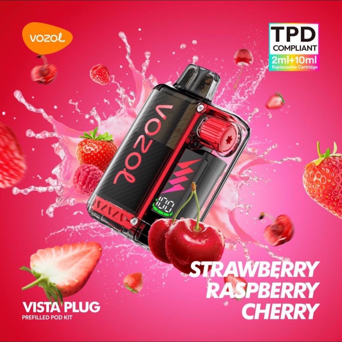 Vozol Vista Plug Kit 10'000 Strawberry Raspberry Cherry